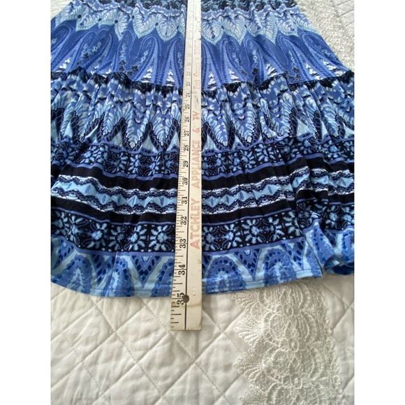 Saint John’s Bay Maxi Skirt Blue Geometric Design Pull On Boho Size PS - Picture 9 of 9